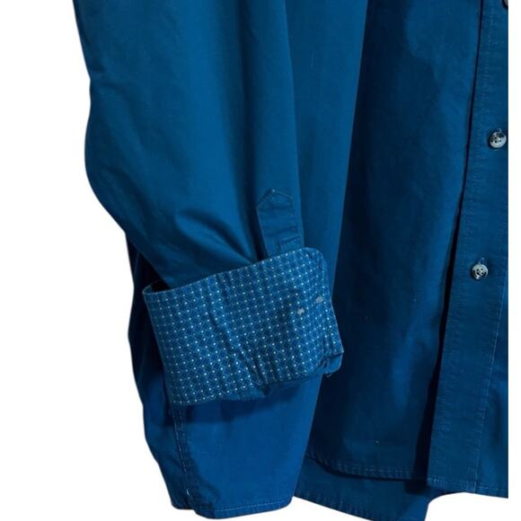 Wrangler George Strait Collection Dark Teal Button Down Long Sleeve Shirt XL - Picture 3 of 6
